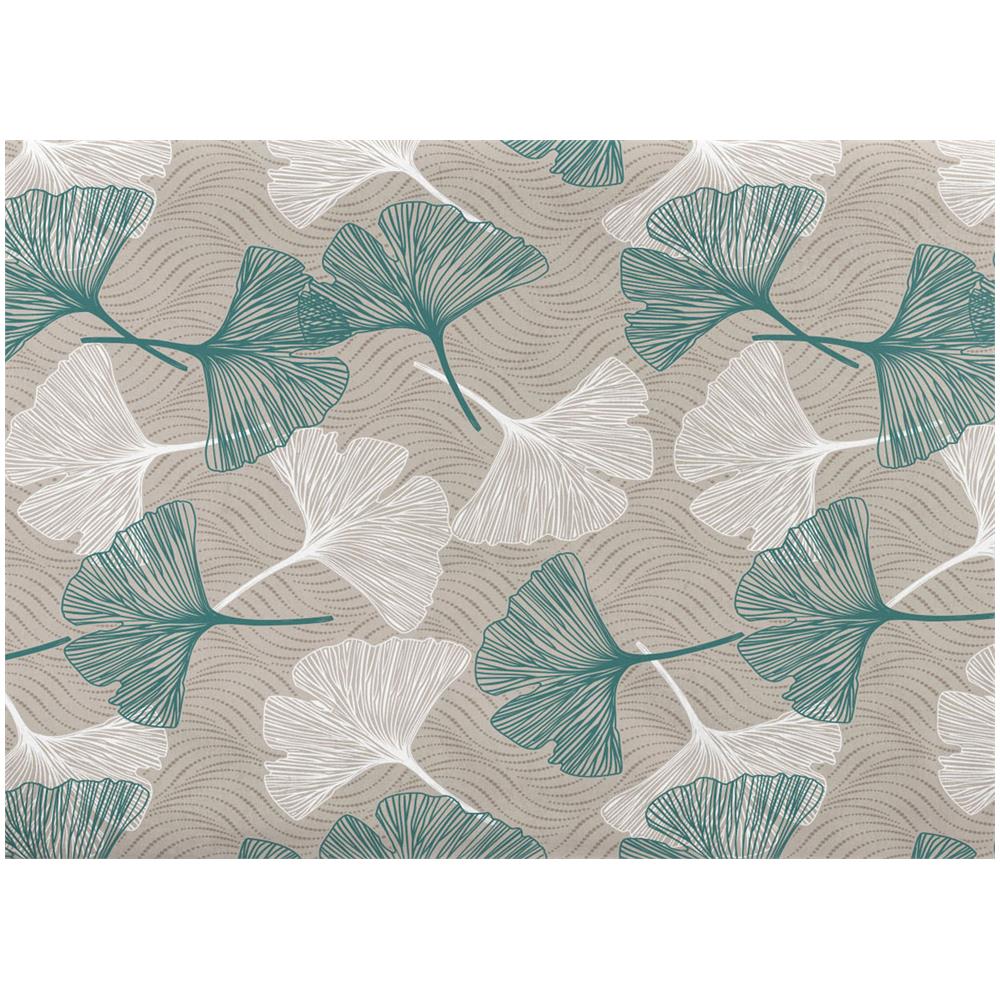 Telo Arredo Granfoulard Copritutto Salvadivano 100% Cotone Dis. Ginko Matrimoniale Verde - Foto 2