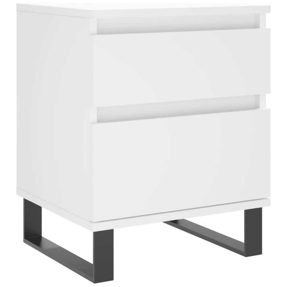 Comodino Bianco 40x35x50 Cm In Legno Multistrato - Foto 2