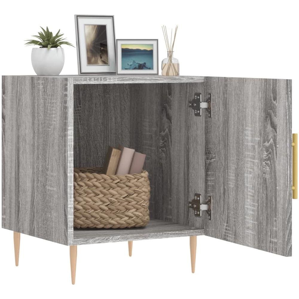 Comodino Grigio Sonoma 40x40x50 Cm In Legno Multistrato - Foto 3