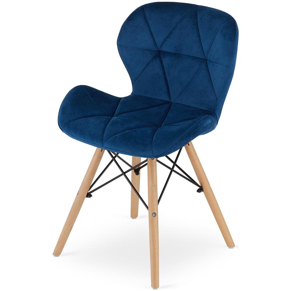 Tavolo rotondo nero KOVA 80 con 4 sedie blu navy WAKO - Foto 10