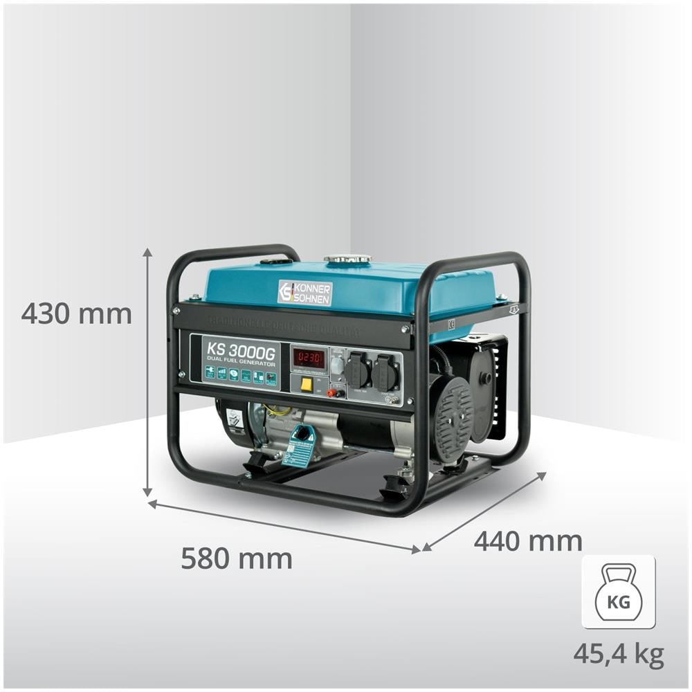 Generatore a GPL /Benzina KS 3000G Tensione, V 230 Potenza massima, kW 3.0 - Foto 2