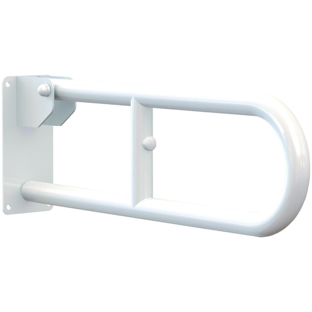 Maniglione Serie Care Ribaltabile In Acciaio Laccato Bianco - Foto 1