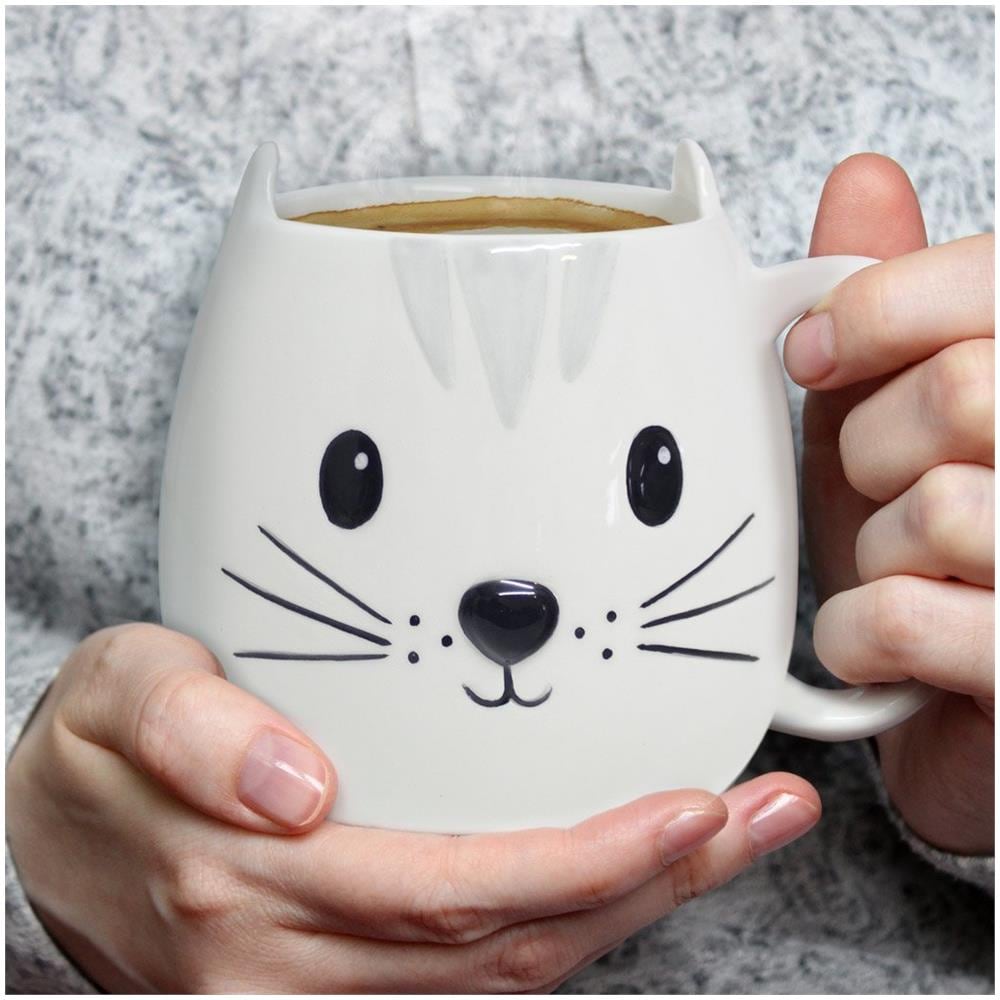 Mug Kitty Coppa A Forma Di Testa Di Gatto Capacità Di 400ml Lavabile In Lavastoviglie E Forno A Microonde Ceramica - Foto 2