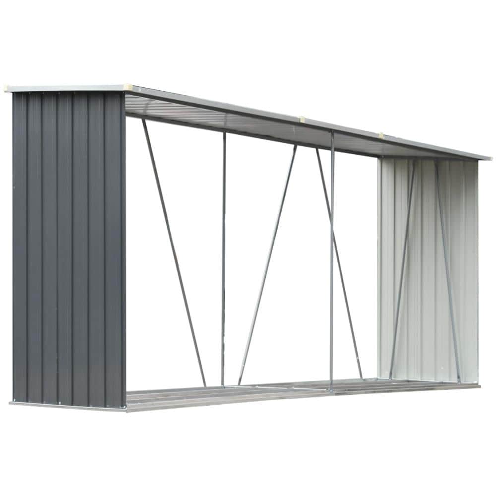 Capannone da Giardino in Acciaio Zincato 330x84x152cm Grigio - Foto 2