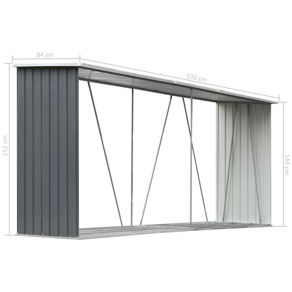 Capannone da Giardino in Acciaio Zincato 330x84x152cm Grigio - Foto 6