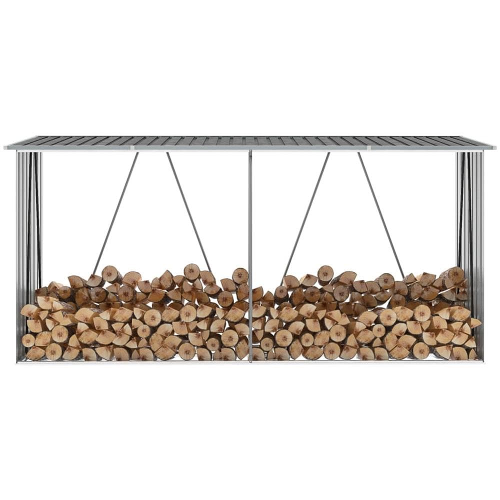 Capannone da Giardino in Acciaio Zincato 330x84x152cm Grigio - Foto 1