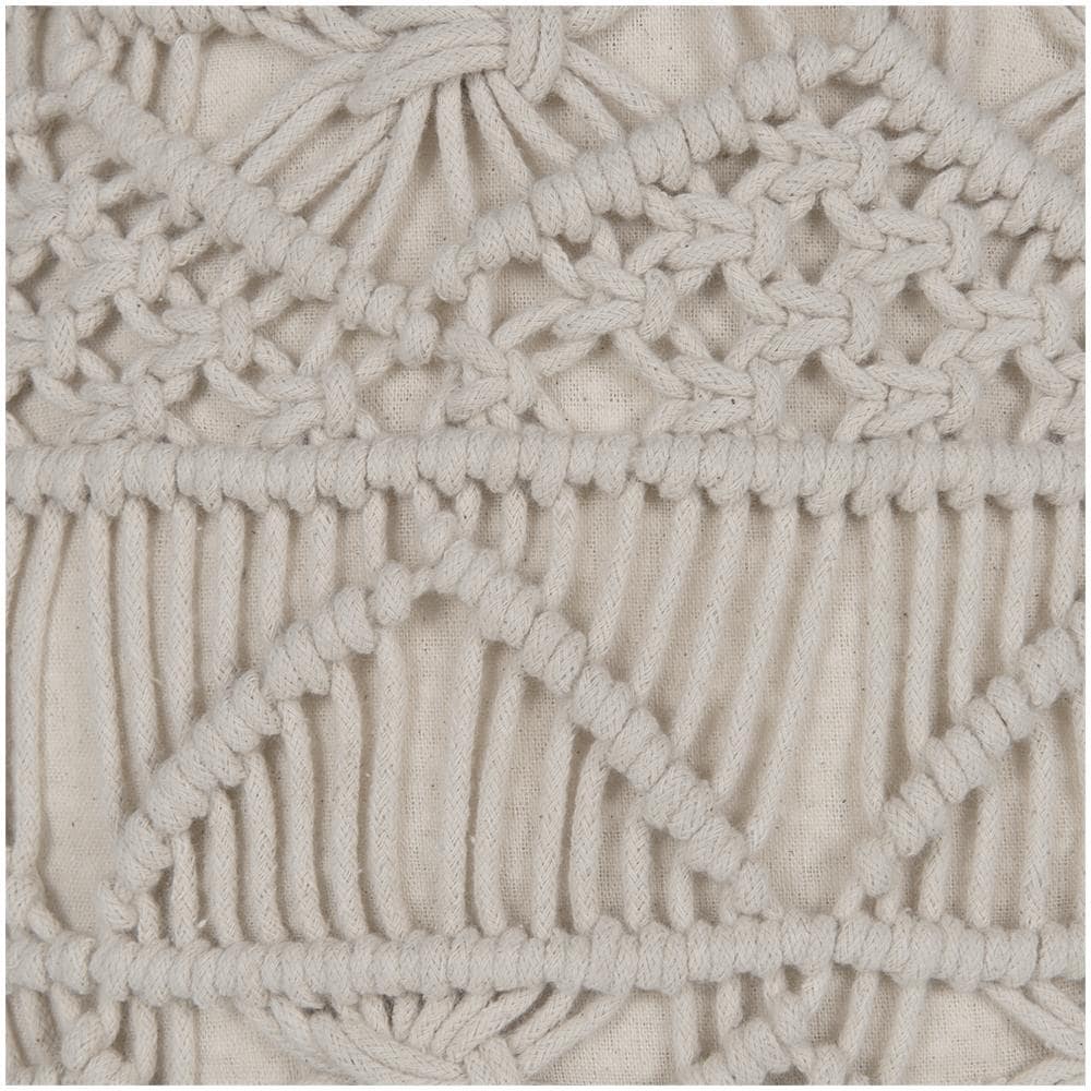 Pouf In Tessuto Beige 40x40cm Kayseri - Foto 2