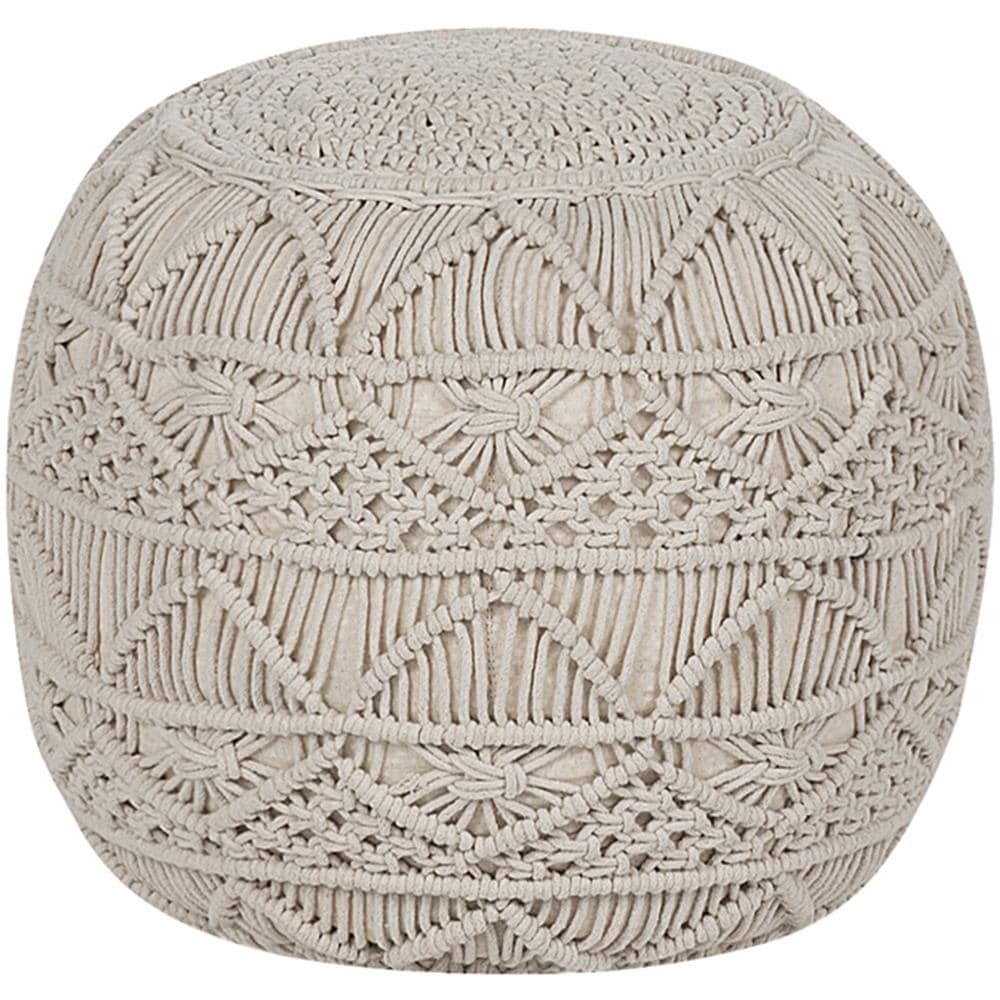 Pouf In Tessuto Beige 40x40cm Kayseri - Foto 1