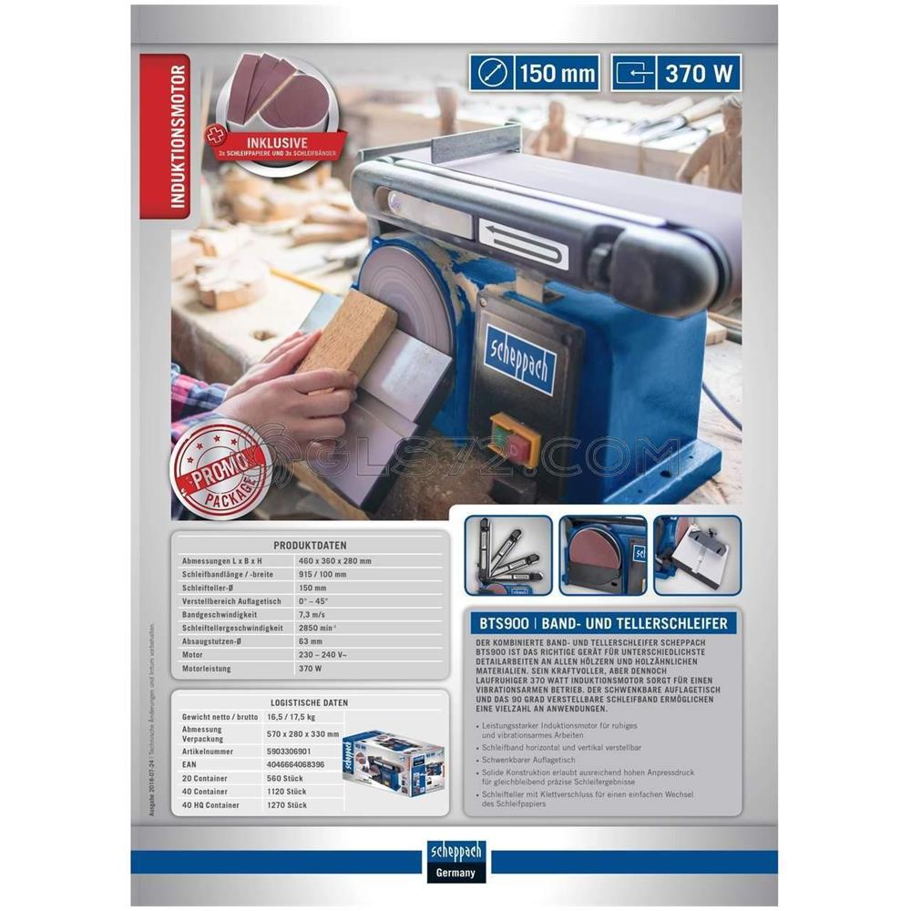 Levigatrice Combinata Da Banco A Nastro 100mm E Disco 150mm Bts900 - Foto 2