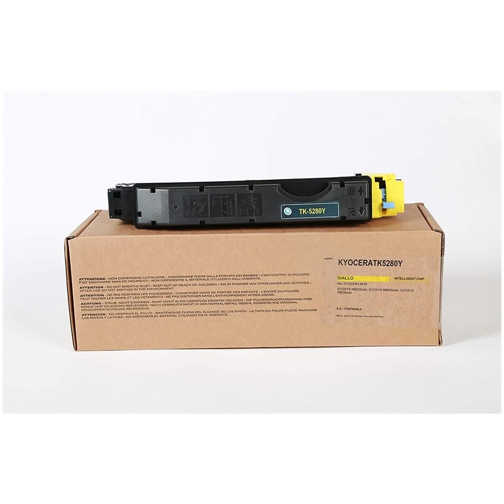 TONER COMPATIBILE - Kyocera Tk-5280y Giallo 1t02twanl0 Per Ecosys M6235cidn, Ecosys M6635cidn, Ecosys P6235cdn Fornito Di Intelligent Chip Capacità 11000 Copie Made In Italy - Foto 1
