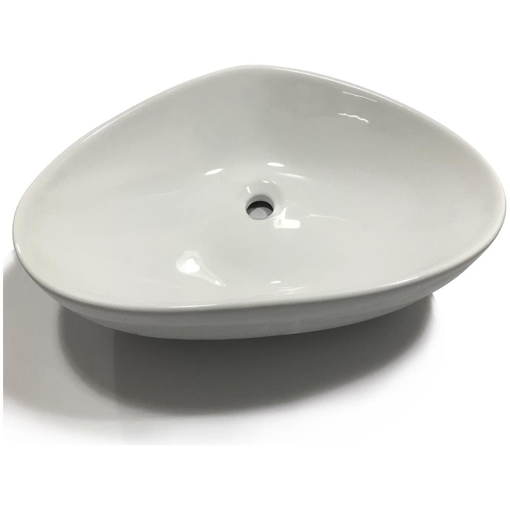 Ogomondo Lavabo Da Appoggio Triangolare In Ceramica Bianco Lucido - Foto 1