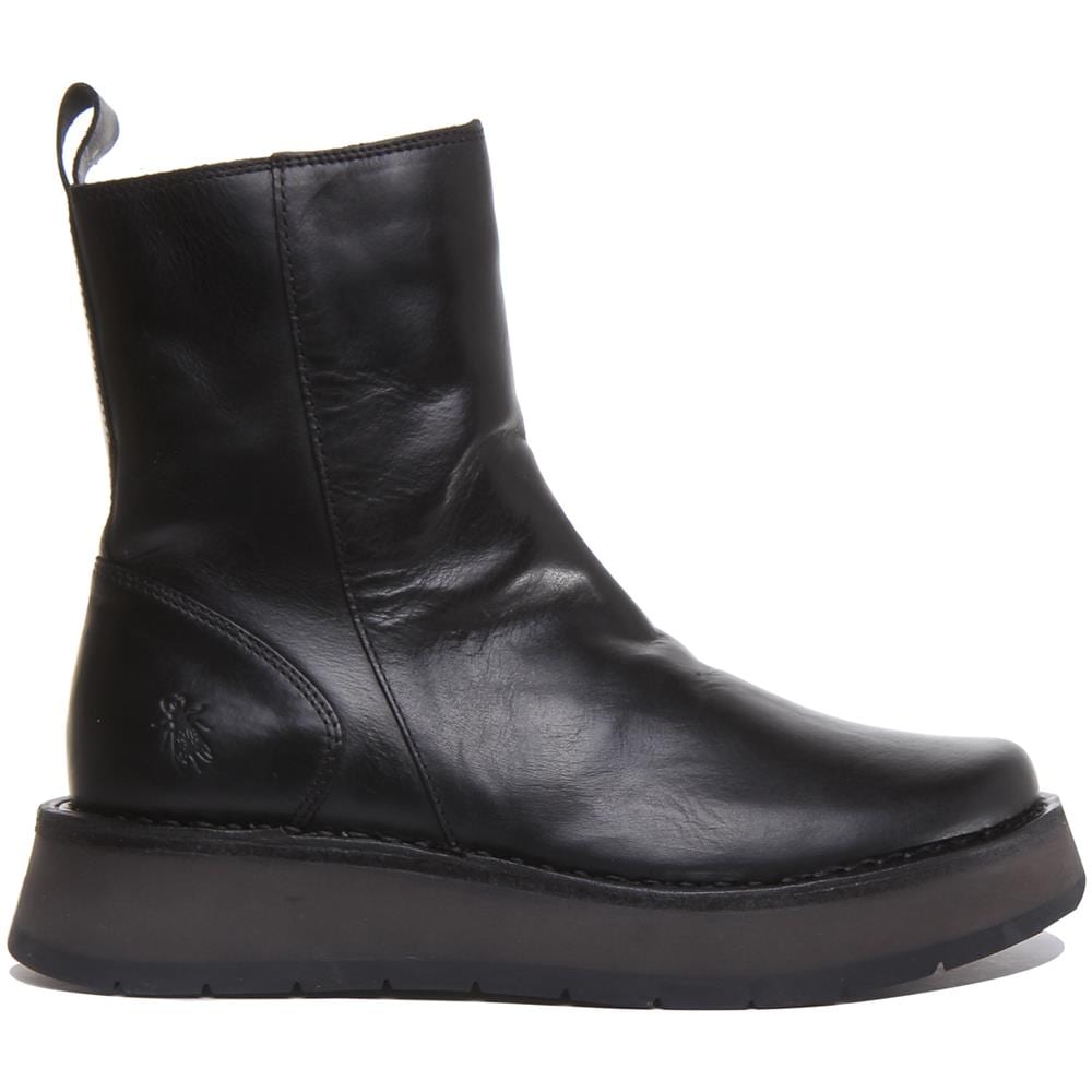 Pelle Reno053 Piattaperma Sole Stivaletti In Nero Per Le Donne - Foto 2