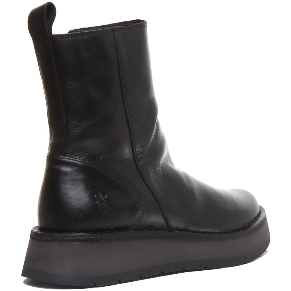 Pelle Reno053 Piattaperma Sole Stivaletti In Nero Per Le Donne - Foto 3