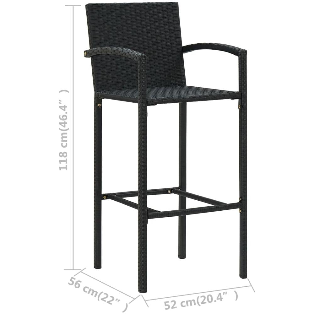 Sgabelli Da Bar 4 Pz Neri In Polyrattan - Foto 8