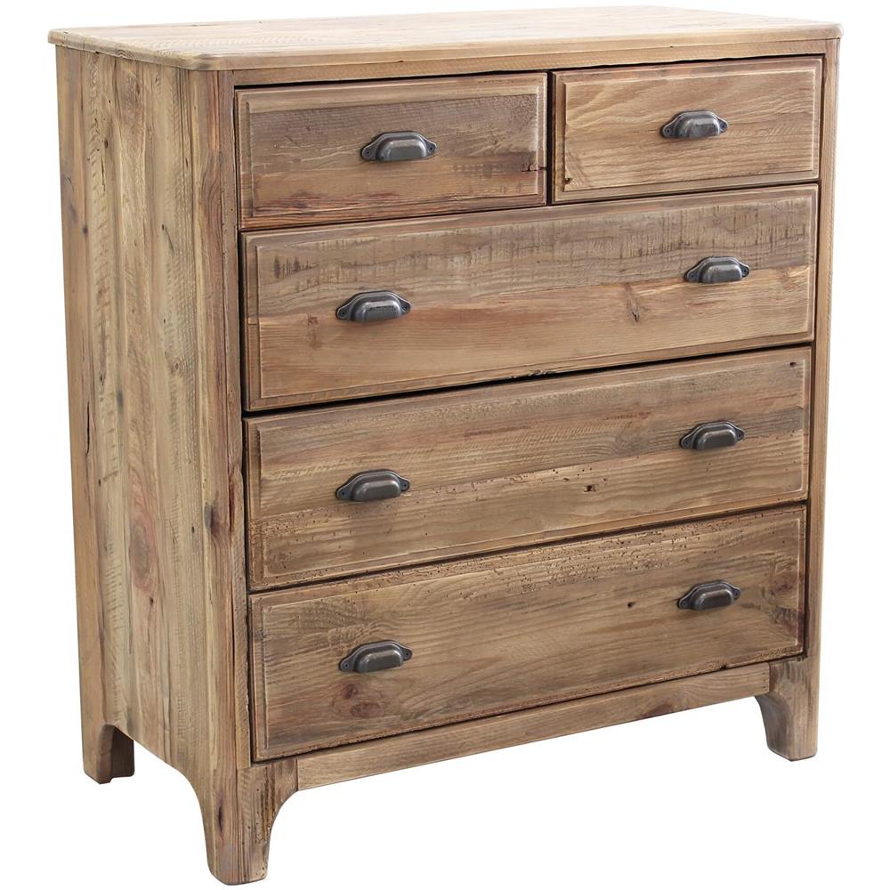 Pez - Cassettiera Con 5 Cassetti In Legno Di Pino Riciclato - Foto 1