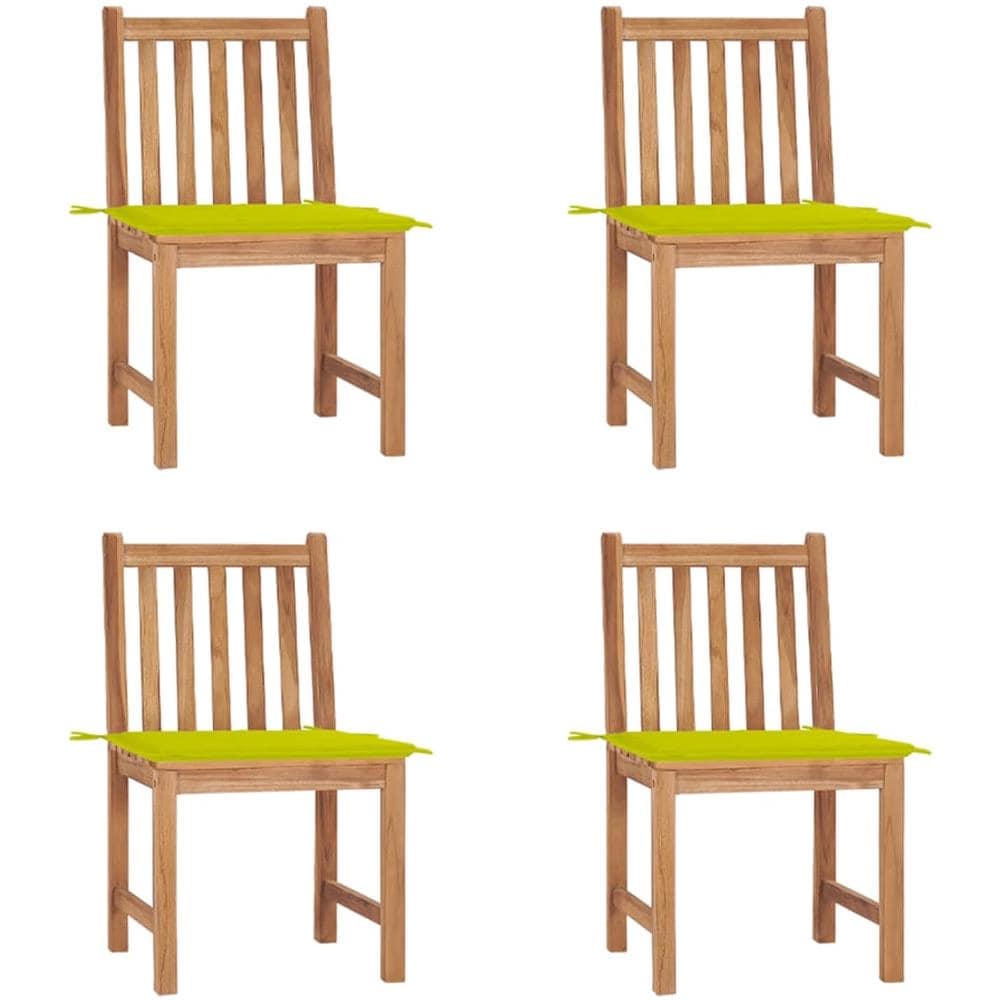 Sedie da Giardino 4 pz con Cuscini in Legno Massello di Teak - Foto 1