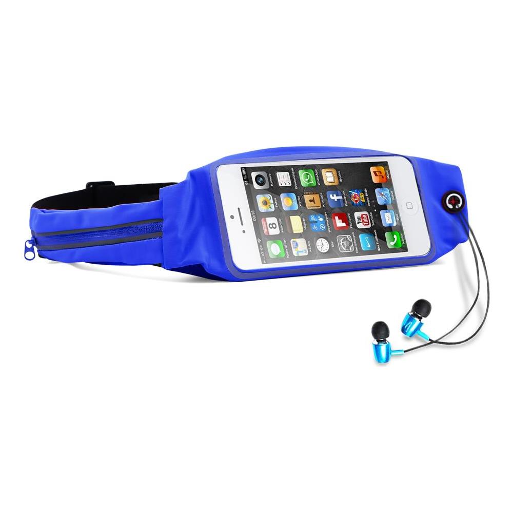 Marsupio Sportivo Con Tasca Per Bottiglia E Tasca Per Cellulare In Blu Caramella - Borsa A Marsupio Di Lunghezza Regolabile Tasca Per Cellulare Con Zip - Foto 1