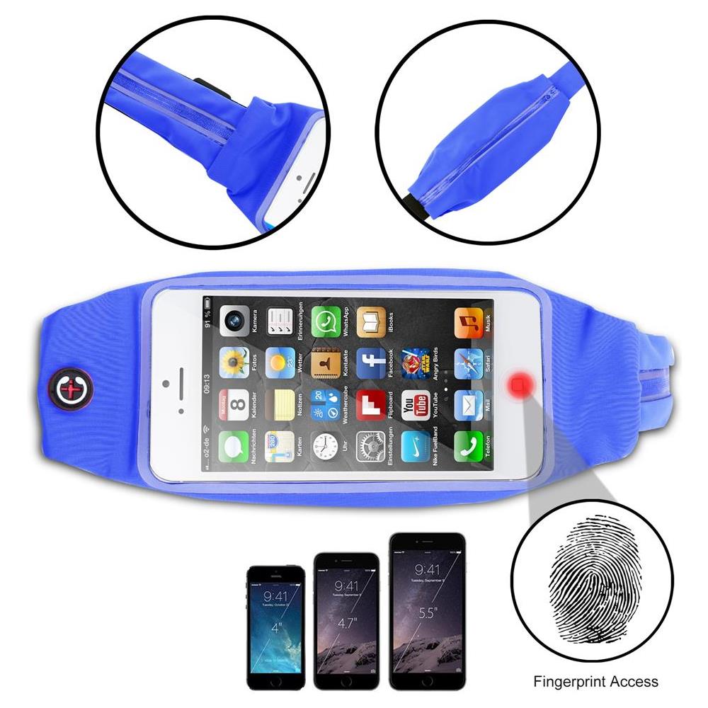 Marsupio Sportivo Con Tasca Per Bottiglia E Tasca Per Cellulare In Blu Caramella - Borsa A Marsupio Di Lunghezza Regolabile Tasca Per Cellulare Con Zip - Foto 2