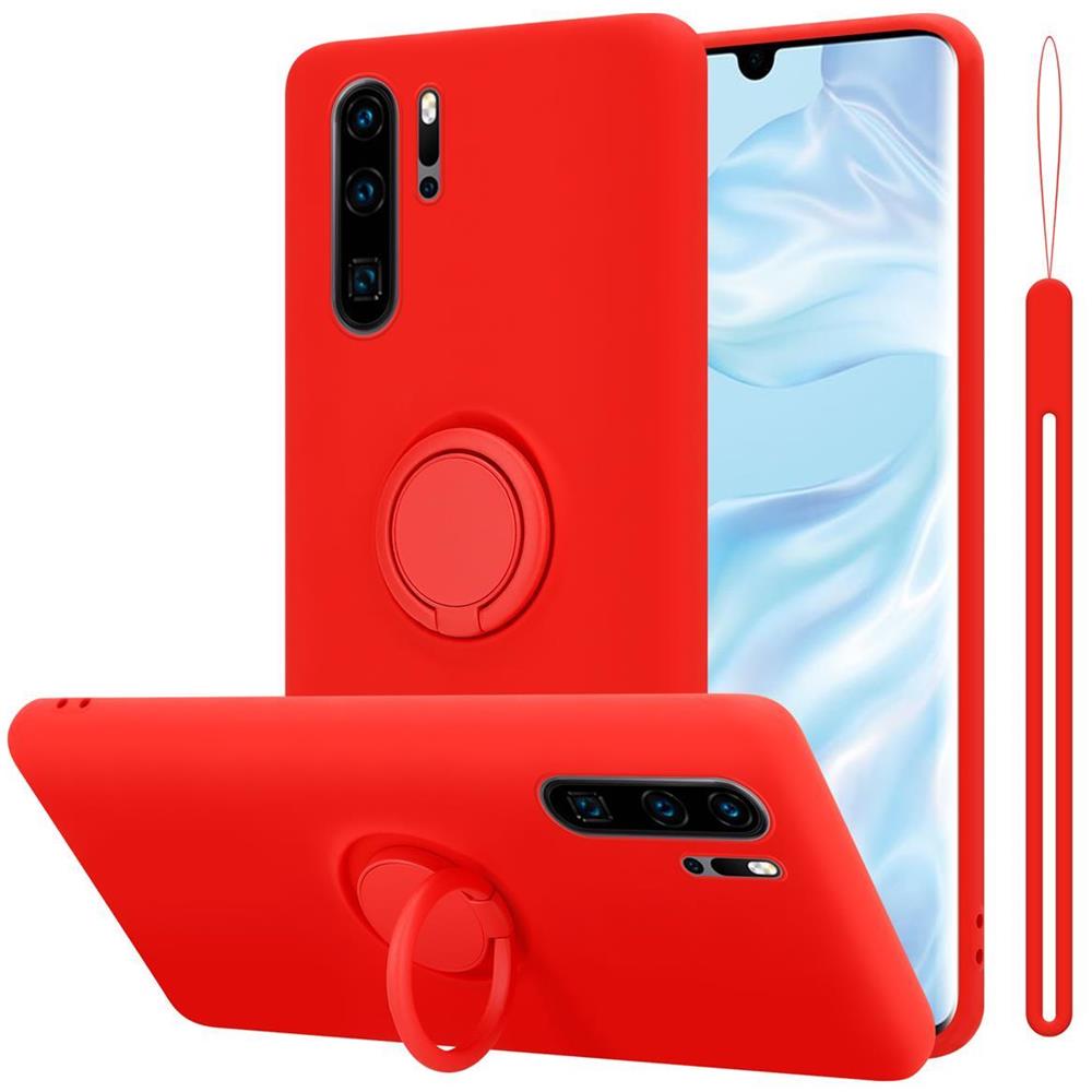 Custodia Compatibile Con Huawei P30 Pro In Liquid Rosso - Coperchio Protettivo In Silicone Tpu Flessibile Con Anello - Foto 1