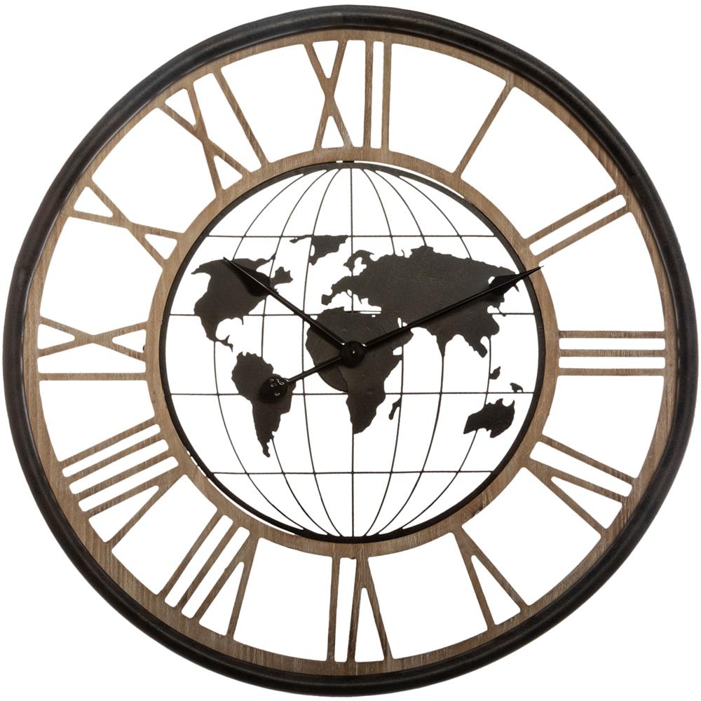 Orologio Da Parete 67 Cm Mondo Nero - Foto 1