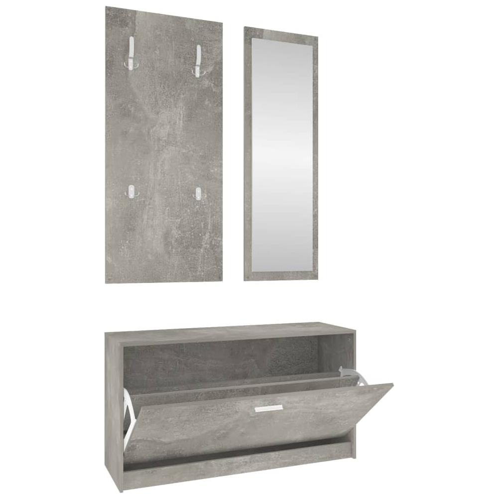 Set Scarpiere 3 In 1 Grigio Cemento In Legno Multistrato - Foto 2