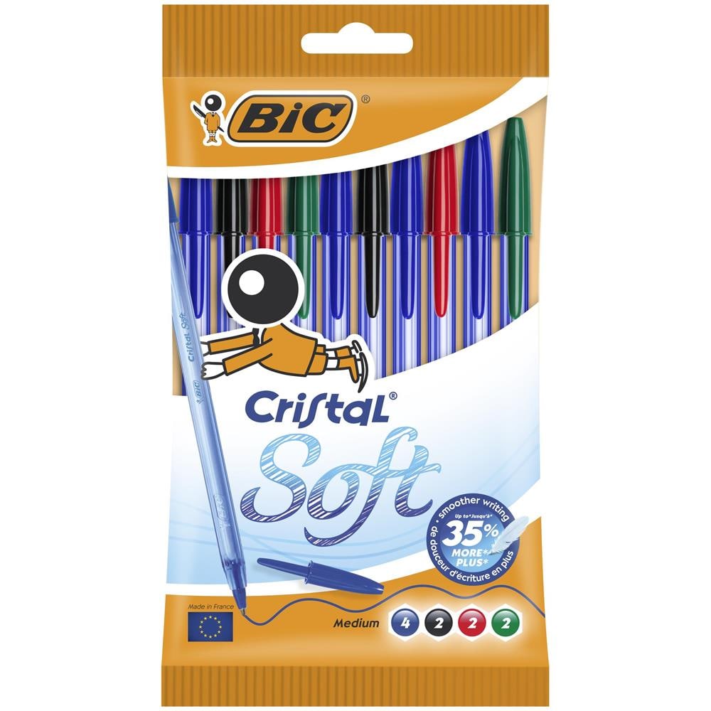 Cristal Soft, Penne a Sfera in Colori Assortiti (Punta 1.2mm), Confezione da 10 - Foto 1