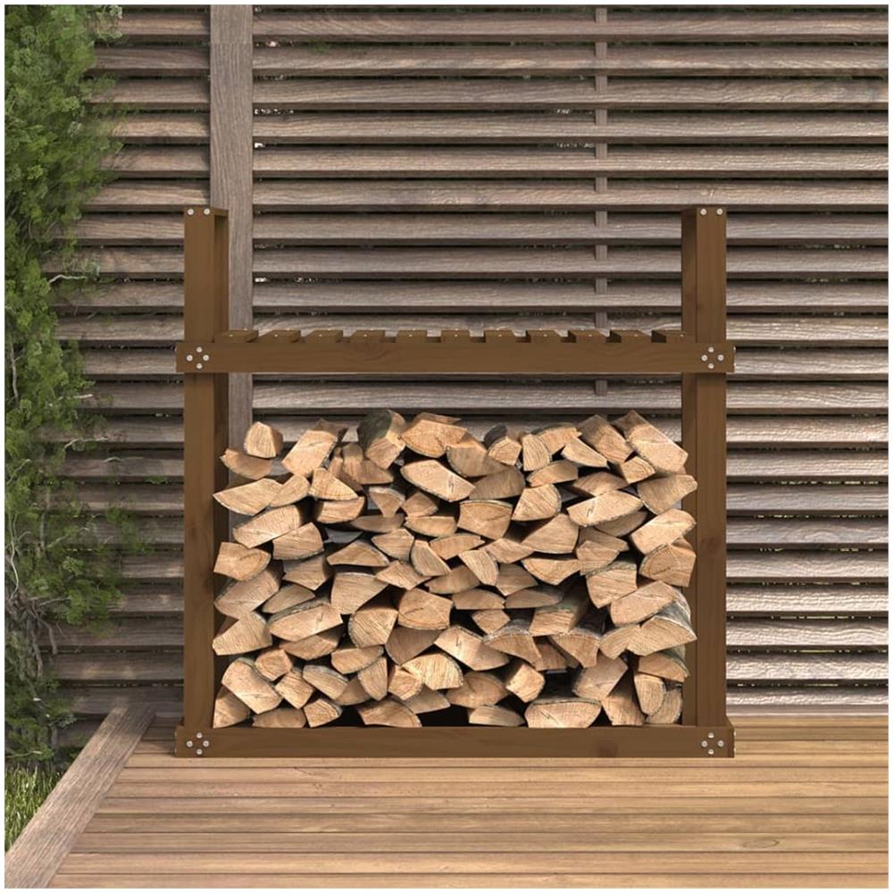 Portalegna Miele 110x35x108,5 Cm In Legno Massello Di Pino - Foto 3