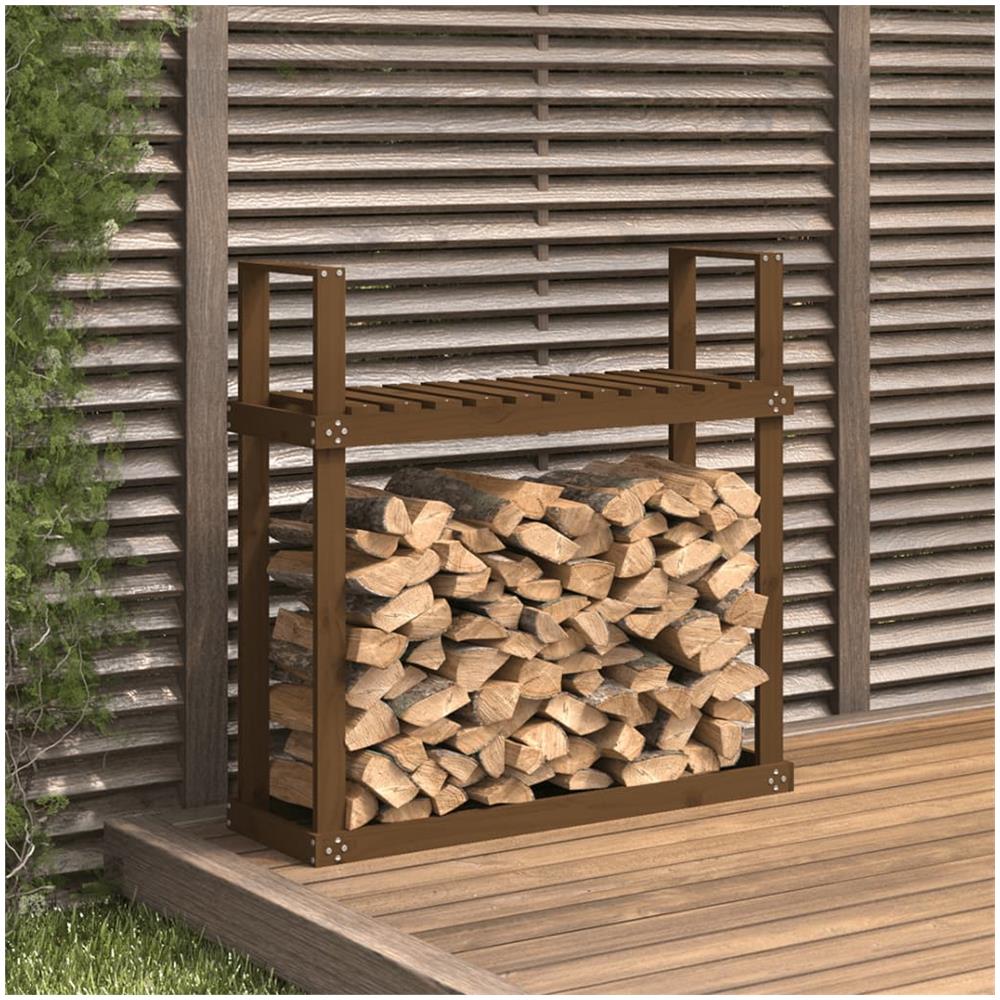 Portalegna Miele 110x35x108,5 Cm In Legno Massello Di Pino - Foto 1