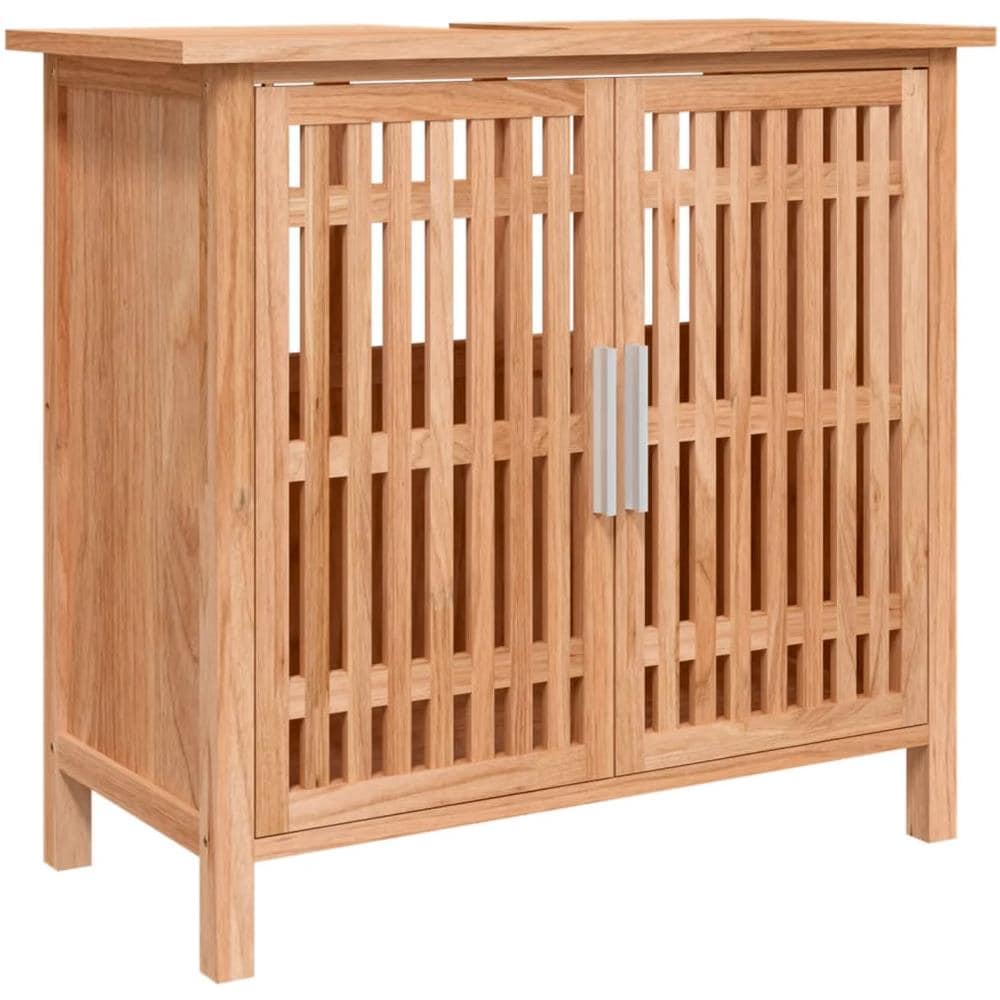 Mobile Lavabo da Bagno 66x29x61,5cm Legno Massello di Noce - Foto 2