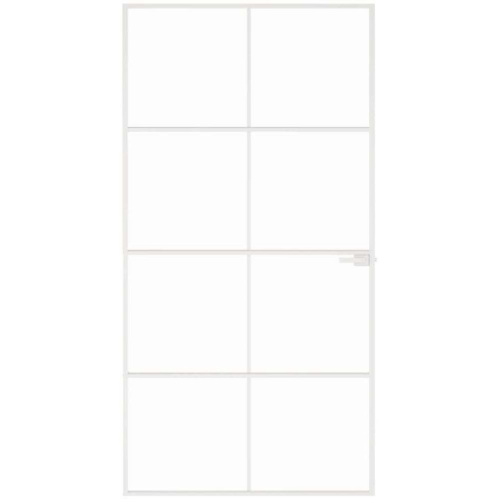 Porta Interna Bianca 102x201,5cm Vetro Temperato Alluminio Slim - Foto 3