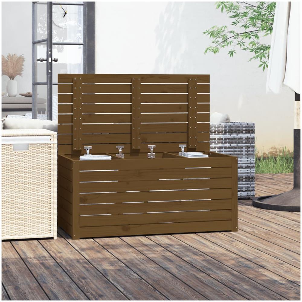 Contenitore Giardino Miele 101x50,5x46,5 Cm Legno Massello Pino - Foto 3