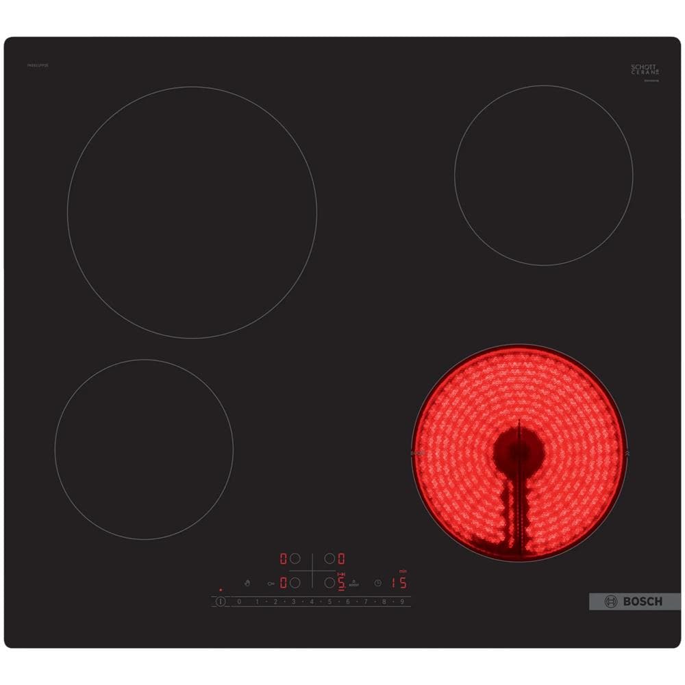 Piano Cottura Elettrico PKE611FP2E in Vetroceramica 4 Zone Cottura da 59.2 cm Colore Nero - Foto 1