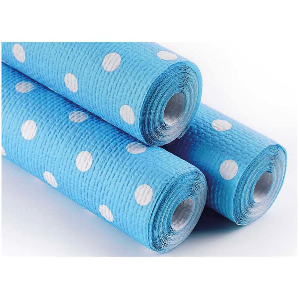 Rotolo Tovaglia A Pois Per Feste Antistrappo 100% Carta Made Italy 5mtx1,20mt 5 Metri Azzurro - Foto 1