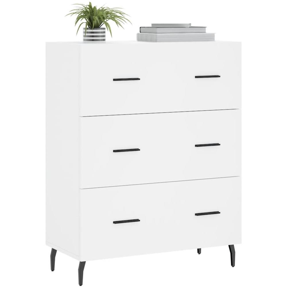 Credenza Bianca 69,5x34x90 Cm In Legno Multistrato - Foto 4