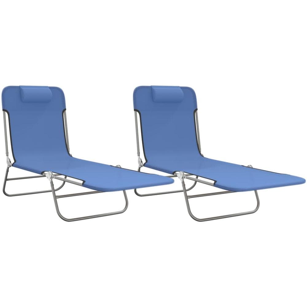 Lettini Prendisole 2 Pz Blu In Textilene E Acciaio - Foto 2