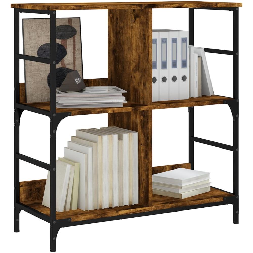 Libreria Rovere Fumo 78,5x33x82 Cm In Legno Multistrato - Foto 3