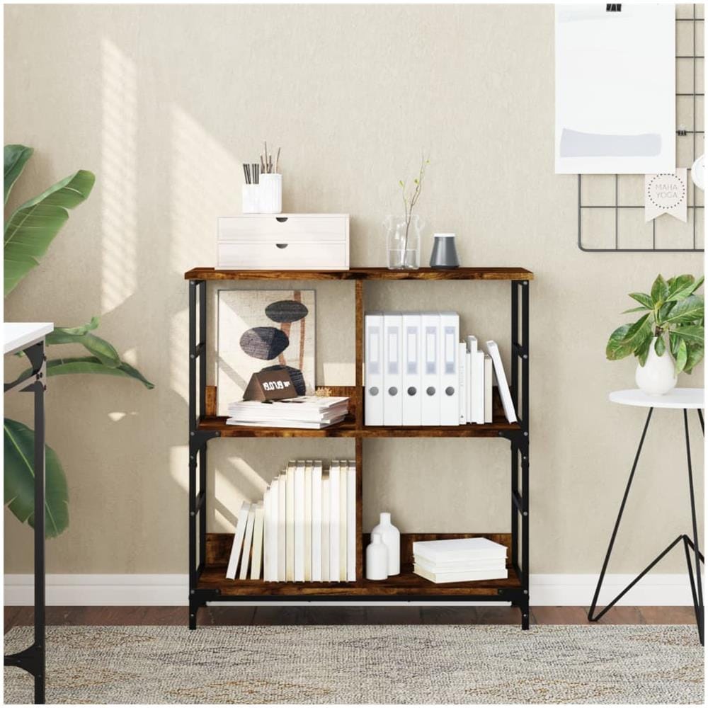 Libreria Rovere Fumo 78,5x33x82 Cm In Legno Multistrato - Foto 1