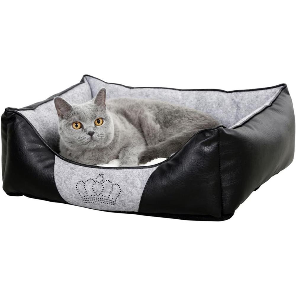 Cuccia Per Cani Chiara 42x32 Cm Grigio E Nero 80360 - Foto 4
