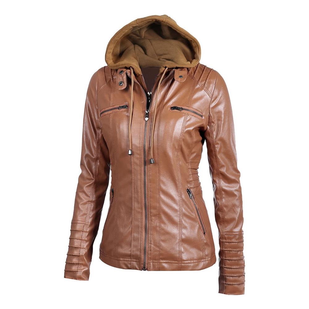 cappotto Da Moto Corto con cappuccio Marrone Xl - Foto 1