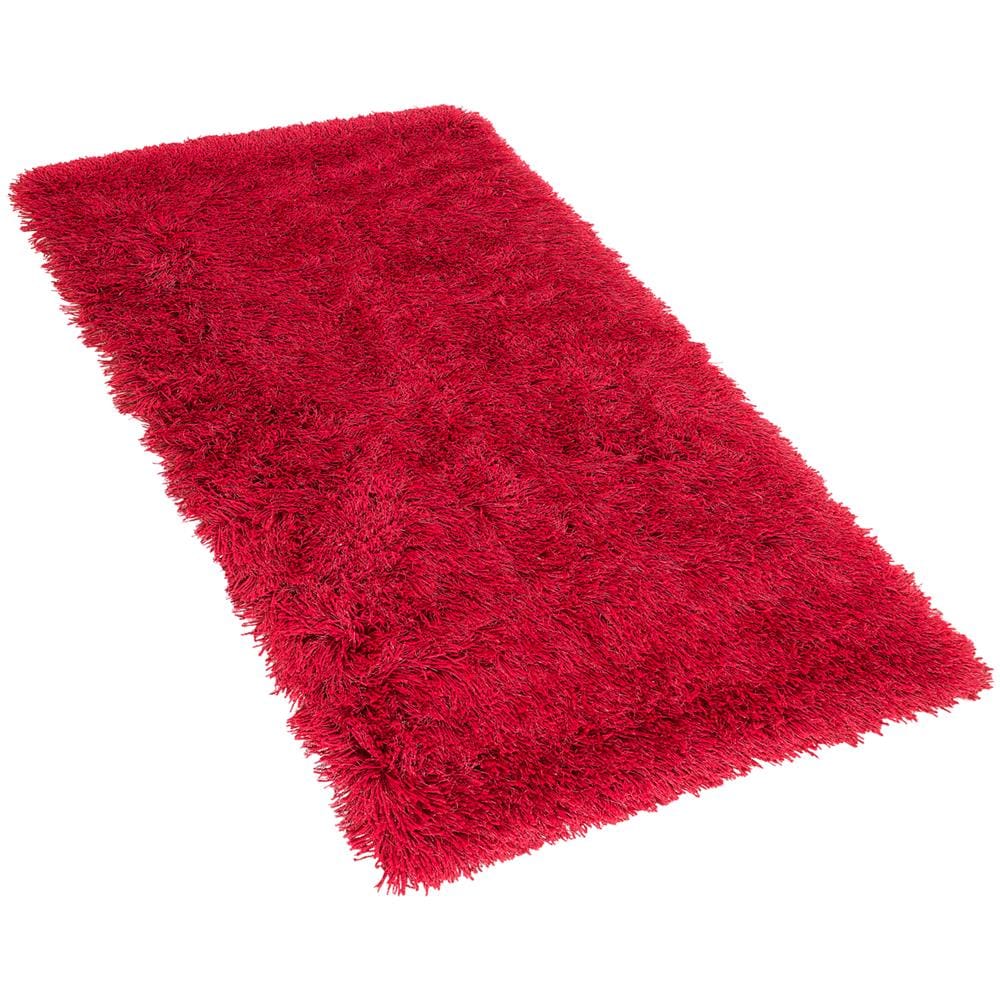 Tappeto Pelo Lungo 80 X 150 Cm Rosso Cide - Foto 1