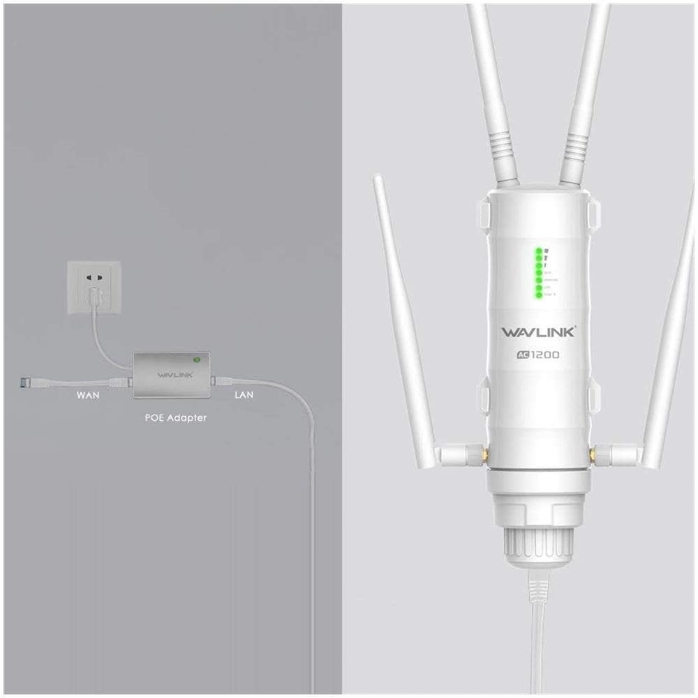 Wavlink - Router Wireless Ap / wifi Di Ripetitore Senza Fili Esterno Ac1200 Di Potenza Elevata Di 1200 Mbps Dual Dand 2.4 G + 5 Ghz Di Estensione Lunga Portata Con Poe - Foto 9