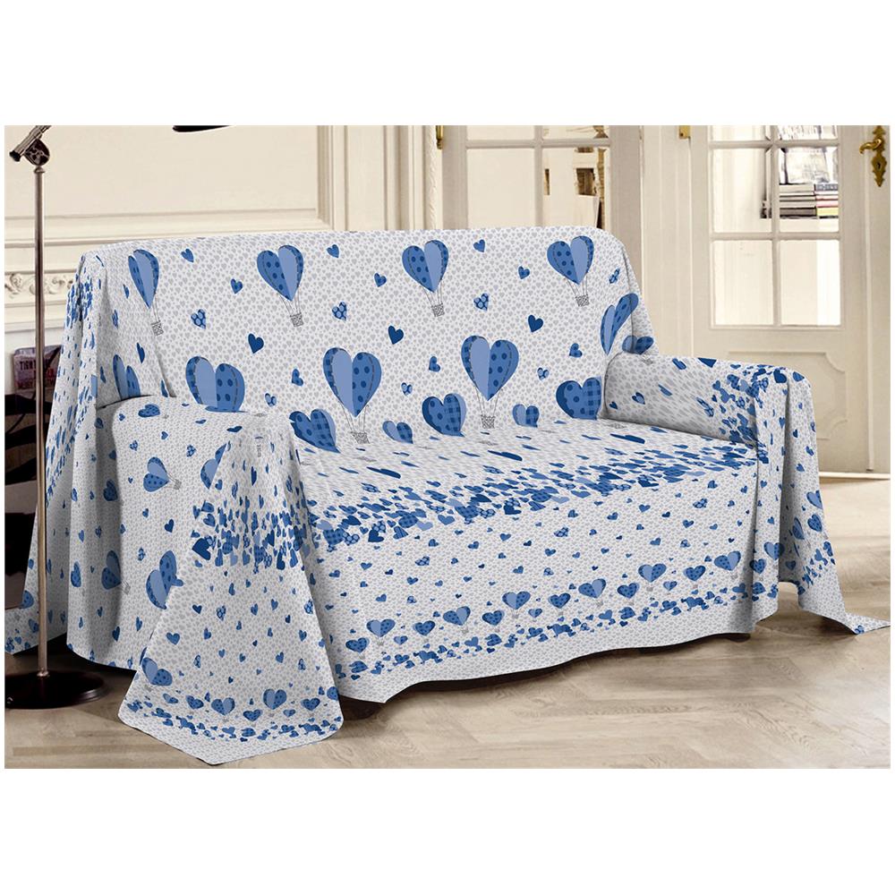 Telo Arredo Linea Pensieri Delicati In Cotone Disegno Mongolfiera Colore Blu Singolo Blu - Foto 1