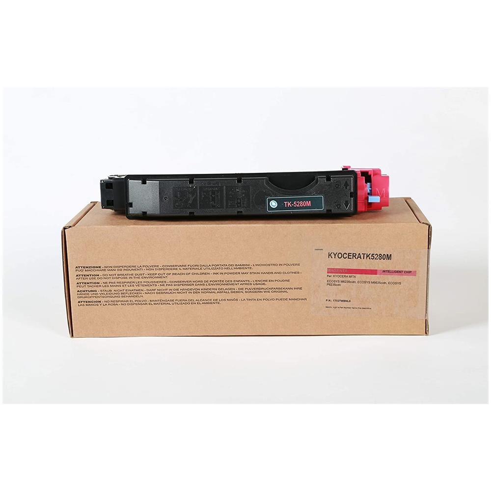 TONER COMPATIBILE -  Kyocera Tk-5280m Magenta 1t02twbnl0 Per Ecosys M6235cidn, Ecosys M6635cidn, Ecosys P6235cdn Fornito Di Intelligent Chip Capacità 11000 Copie Made In Italy - Foto 1