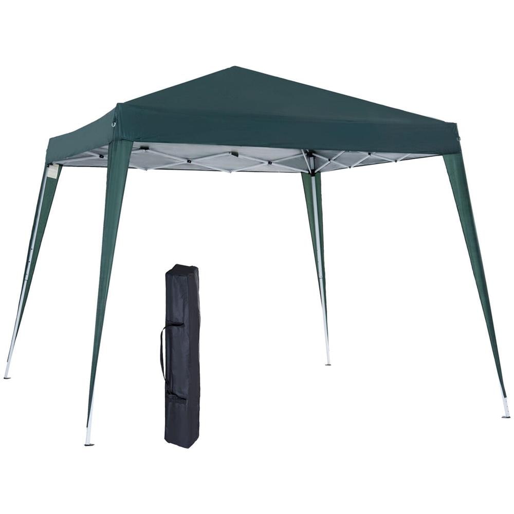 Gazebo Pieghevole da Giardino Realizzato in Acciao e Poliestere Dimensioni 2,40 x 2,40 x 2,50 mt Colore Verde - Foto 1