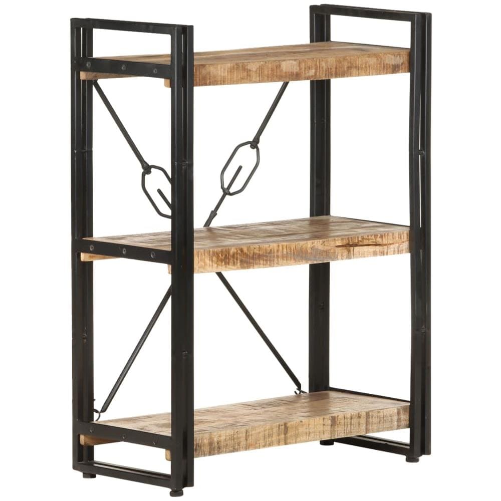 Libreria A 3 Ripiani 60x30x80 Cm In Legno Massello Di Mango - Foto 8