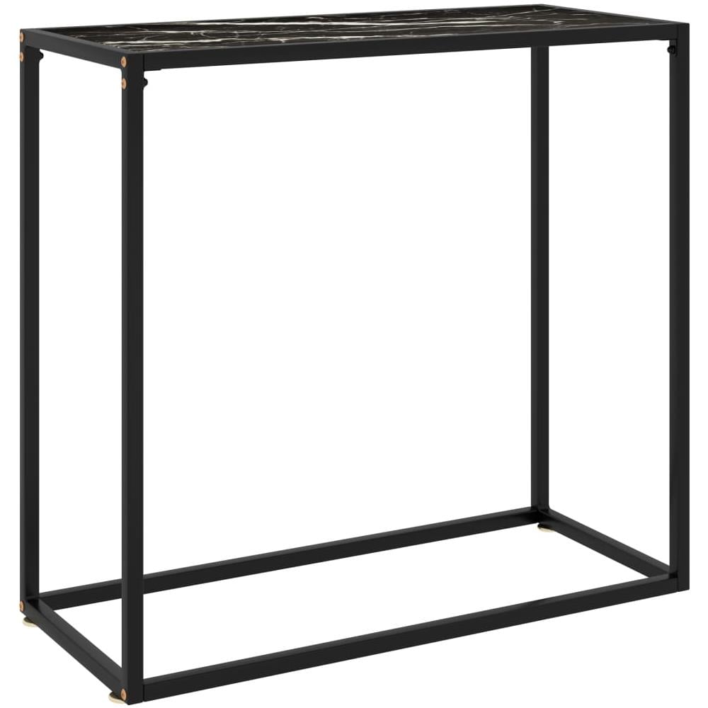Tavolo Consolle Nero 80x35x75 Cm In Vetro Temperato - Foto 1
