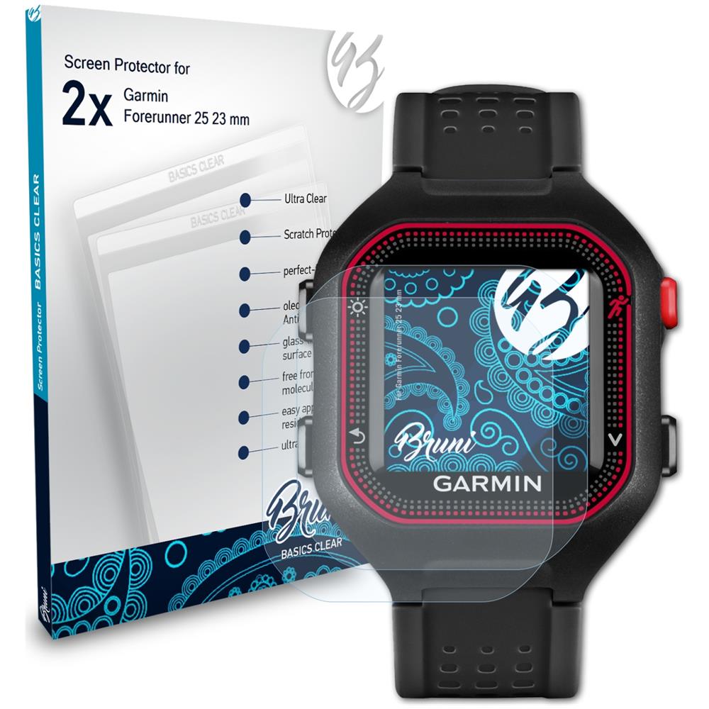 BRUNI - Pellicola Protettiva Compatibile Con Garmin Forerunner 25 23 Mm  Pellicola Proteggi, Cristallino Proteggi Schermo (2x) - ePRICE