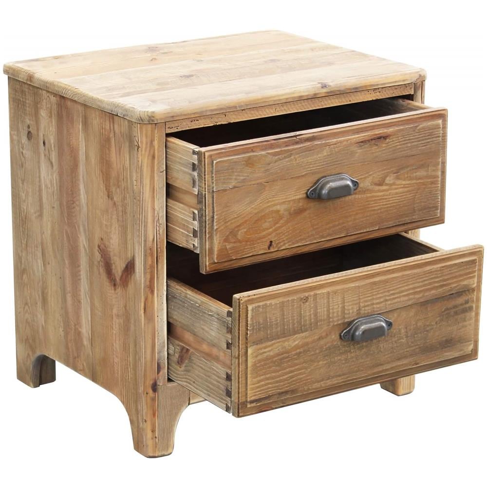 Pez - Comodino Con 2 Cassetti In Legno Di Pino Riciclato - Foto 4