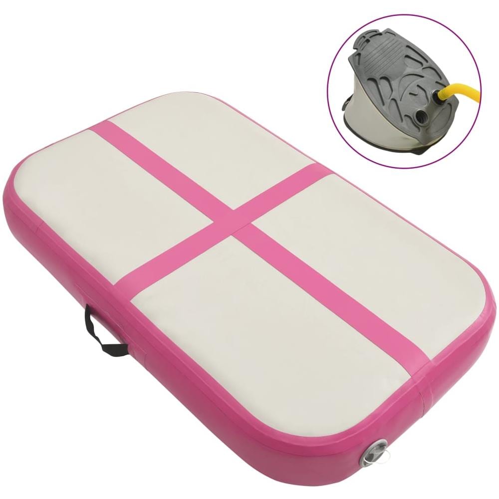 Tappetino Ginnastica Gonfiabile con Pompa 60x100x15 cm PVC Rosa - Foto 1