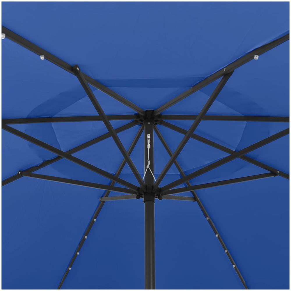 Ombrellone da Esterni con LED e Palo in Metallo 400 cm Azzurro - Foto 2